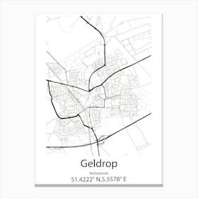 Geldrop,Netherlands Minimalist Map Canvas Print