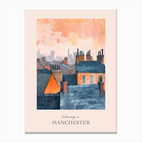 Mornings In Manchester Rooftops Morning Skyline 1 Canvas Print