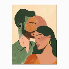 Illustration Of A Couple Canvas Print