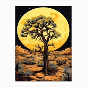Johnstons Joshua Tree In Black And Gold (2) Canvas Print