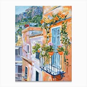 Balcony Painting In Amalfi 4 Canvas Print