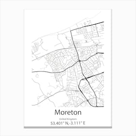 Moreton,United Kingdom Minimalist Map Toile