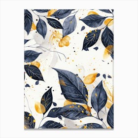 Watercolor Leaves Pattern Canvas Print