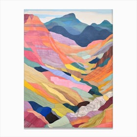 Snowdonia National Park Wales Colourful Mountain Illustration Canvas Print
