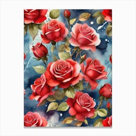 Red Roses Wallpaper Canvas Print