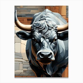 Bull With Horns Canvas Print