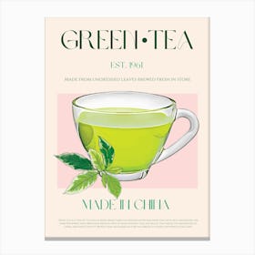 Green Tea Mid Century Canvas Print