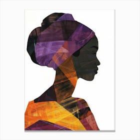Silhouette Of African Woman 15 Canvas Print