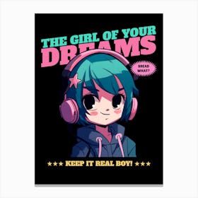 Girl Of Your Dreams Keep It Real Boy - an-anime-graphic-inspired-by-scott-pilgrim Canvas Print