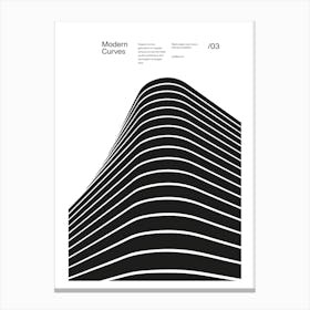 Modern Curves 03, Modern Architecture Design Poster, minimalist interior wall decor Canvas Print