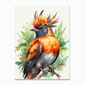 Bird Watercolor Painting Canvas Print