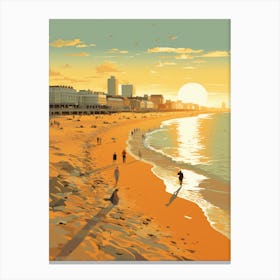 Brighton Beach Golden Tones 4 Canvas Print