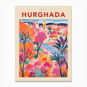 Hurghada Egypt Fauvist Travel Poster Canvas Print