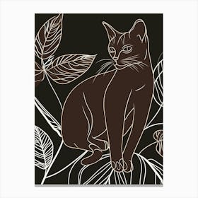 Havana Brown Cat Minimalist Illustration 3 Canvas Print