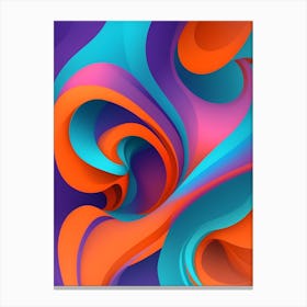 Abstract Colorful Waves Vertical Composition 32 Canvas Print
