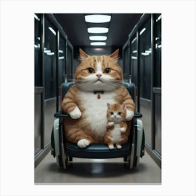 Cat In A Wheelchair Canvas Print