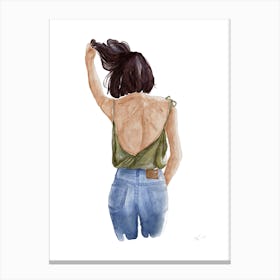Jeans Girl Canvas Print