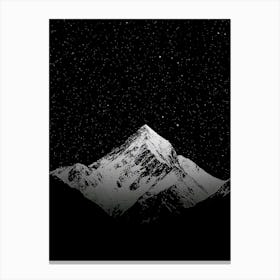 Mountain In The Night Sky Canvas Print