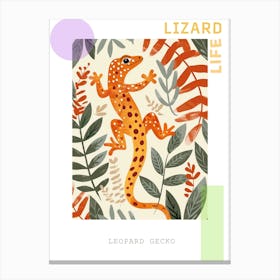 Orange Leopard Gecko Abstract Modern Illustration 5 Poster Canvas Print