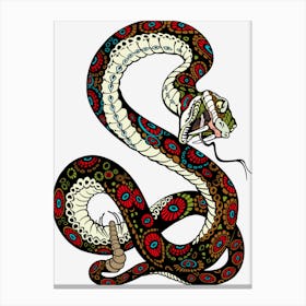 Tiger Snake Lion Illustration Snake Vertebrate Reptile Animal Canvas Print