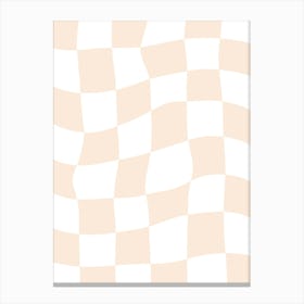 Checkerboard - Peach Pink Canvas Print