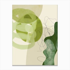 Boho Minimal Greenery 3 Canvas Line Art Print