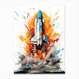 Space Launch Painting Canvas Print