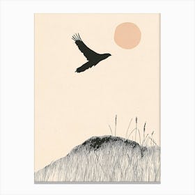 Crow In Flight Canvas Print