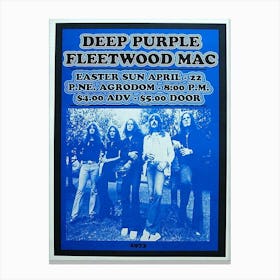 Deep Purple Concert Tour Agrodom Fleetwood Mac Wall Print Poster Canvas Print