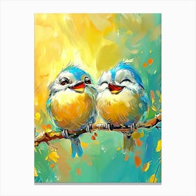 Two Birds on a Tree 1 Canvas Print