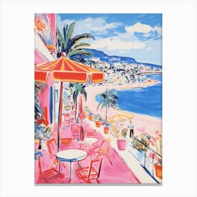Ischia   Italy Beach Club Lido Watercolour 1 Canvas Print