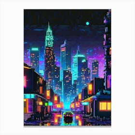 Cyberpunk Pixel Art Canvas Print