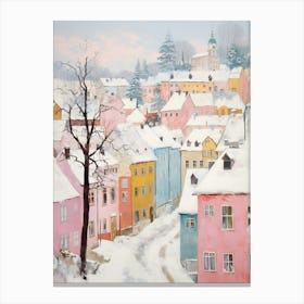 Dreamy Winter Painting Vilnius Lithuania 3 Canvas Print