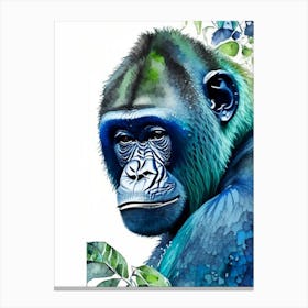 Baby Gorilla Gorillas Mosaic Watercolour 2 Canvas Print