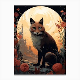 Swift Fox Moon Illustration 1 Canvas Print