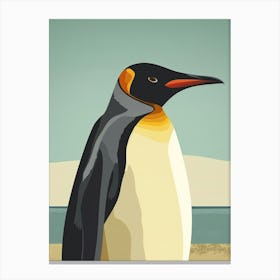 King Penguin Petermann Island Minimalist Illustration 4 Canvas Print