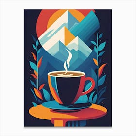 Coffee And Mountains Canvas Print