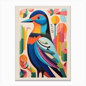 Colourful Scandi Bird Mallard Duck 3 Canvas Print