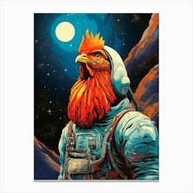 Rooster In Space 1 Canvas Print
