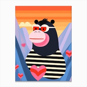 Little Mountain Gorilla 2 Wearing Sunglasses Canvas Print
