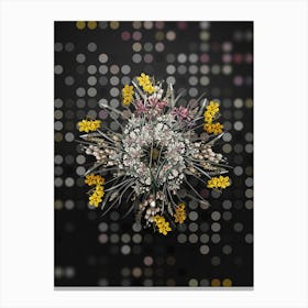 Vintage Nerine Flower Wreath on Dot Bokeh Pattern n.0066 Canvas Print