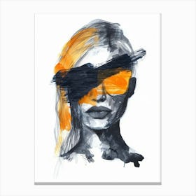 Abstract Of A Woman With Sunglasses Canvas Print