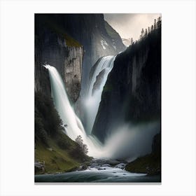 Gavarnie Falls, France Realistic Photograph (1) Canvas Print