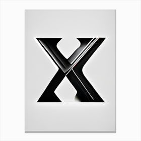 X  Letter, Alphabet Retro Minimal 2 Canvas Print