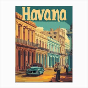 Aihrgdesign A Classic 1960s Travel Poster For Havana 3 Canvas Print