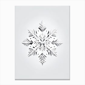 Crystal, Snowflakes, Retro Minimal 2 Canvas Print