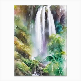 Millaa Millaa Falls, Australia Water Colour  (1) Canvas Print