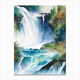 Huka Falls, New Zealand Water Colour  (2) Canvas Print