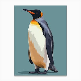 Emperor Penguin Cuverville Island Minimalist Illustration 2 Canvas Print