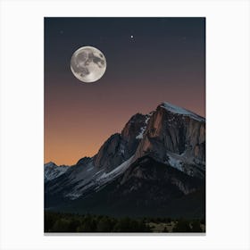 Moon in the mountains Canvas Print